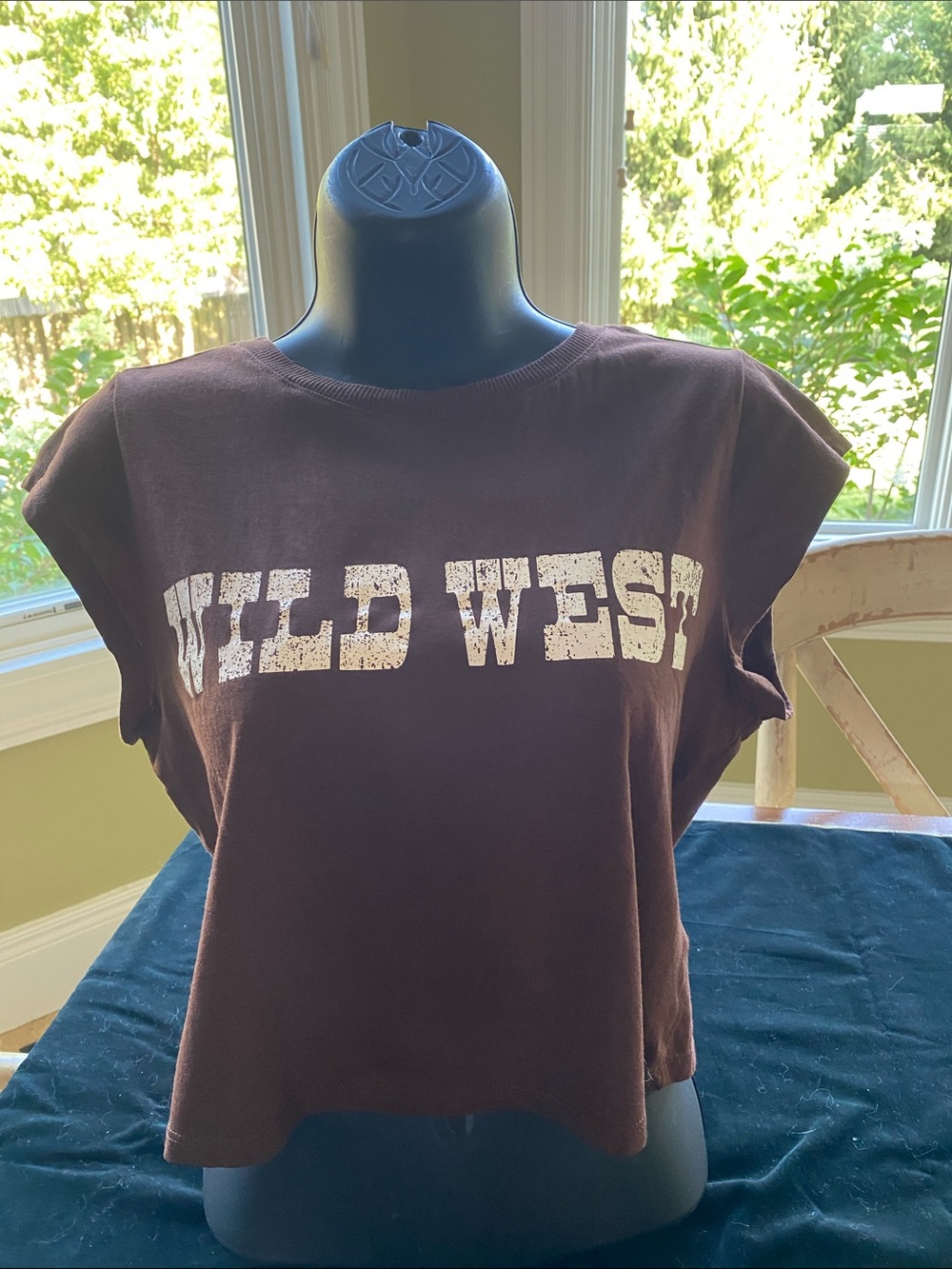 Chocolate Brown 'Wild West' Cropped Tee